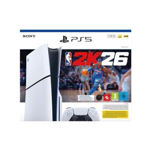 Pack Console PlayStation 5 Sony Edition Standard Slim Blanc et Noir + NBA 2K26