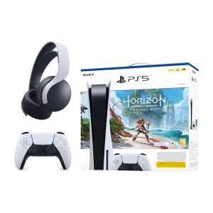 Sony Pack PS5 Horizon + DualSense Blanc + Casque Pulse 3D Blanc